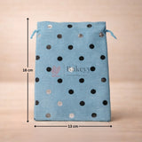 Natural Jute With Silver Dots Premium Colour Jute Potli Bags | Pack Of 10 - Bakeyy.com - India - Natural Jute With Silver Dots Premium Colour Jute Potli Bags | Pack Of 10 - 10x14 Cm