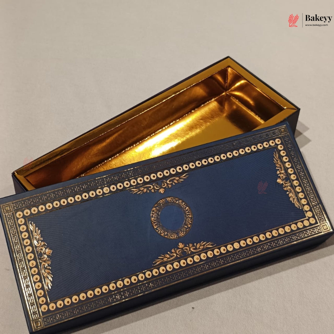 Navy Blue & Gold Printed Sweet & Chocolate Gift Box | With & Without Cavity | Multiple Capacities
