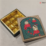 Teal Lotus & Dome Printed Sweet & Chocolate Gift Box | With & Without Cavity | Multiple Capacities