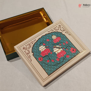 Teal Lotus & Dome Printed Sweet & Chocolate Gift Box | With & Without Cavity | Multiple Capacities