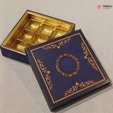 Navy Blue & Gold Printed Sweet & Chocolate Gift Box | With & Without Cavity | Multiple Capacities