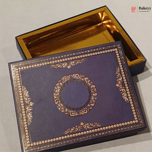 Navy Blue & Gold Printed Sweet & Chocolate Gift Box | With & Without Cavity | Multiple Capacities