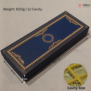 Navy Blue & Gold Printed Sweet & Chocolate Gift Box | With & Without Cavity | Multiple Capacities