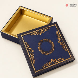 Navy Blue & Gold Printed Sweet & Chocolate Gift Box | With & Without Cavity | Multiple Capacities| Pack of 4