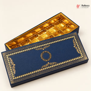 Navy Blue & Gold Printed Sweet & Chocolate Gift Box | With & Without Cavity | Multiple Capacities| Pack of 4