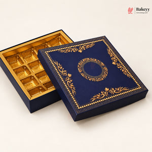 Navy Blue & Gold Printed Sweet & Chocolate Gift Box | With & Without Cavity | Multiple Capacities| Pack of 4