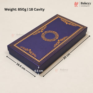 Navy Blue & Gold Printed Sweet & Chocolate Gift Box | With & Without Cavity | Multiple Capacities| Pack of 4