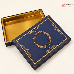 Navy Blue & Gold Printed Sweet & Chocolate Gift Box | With & Without Cavity | Multiple Capacities| Pack of 4