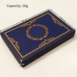 Navy Blue & Gold Printed Sweet Gift Box | Multiple Capacities | Pack of 4
