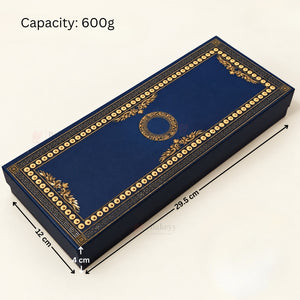 Navy Blue & Gold Printed Sweet Gift Box | Multiple Capacities | Pack of 4