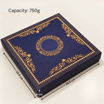 Navy Blue & Gold Printed Sweet Gift Box | Multiple Capacities | Pack of 4