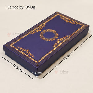 Navy Blue & Gold Printed Sweet Gift Box | Multiple Capacities | Pack of 4