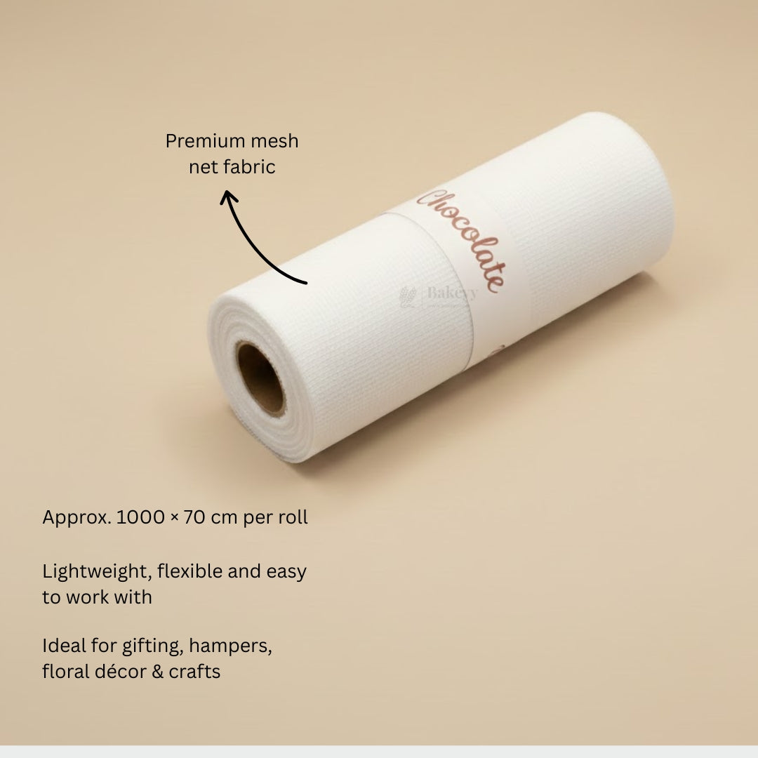 White Fabric Roll | Premium Net Fabric | Multipurpose Craft & Décor Material