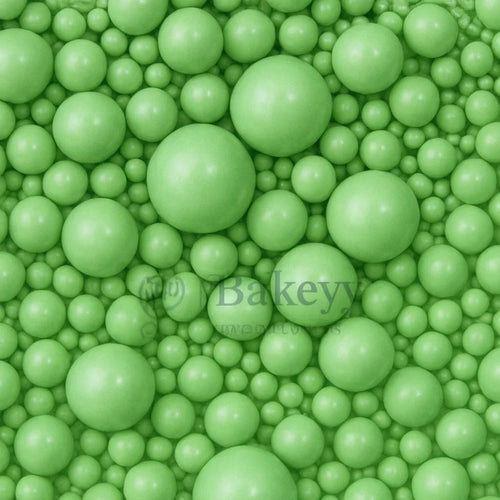 Edible Sugar Pearls - 7 Sizes Mix | Edible Cake & Dessert Decorations | Metallic Finish | 200 gm