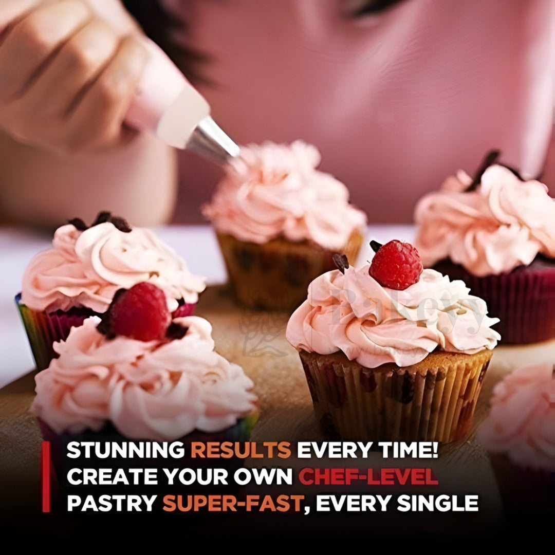 13 Piece Cake Decorating Nozzle Set | Reusable Frosting Piping Bag with Steel Nozzles