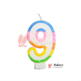 Number Rainbow Candle | For Birthday, Wedding Party & Cake Decoration | Pack of 1