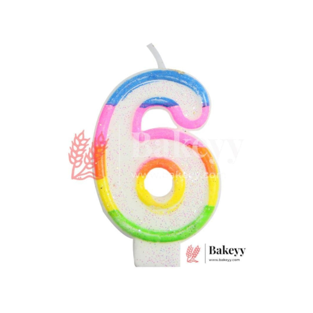 Number Rainbow Candle | For Birthday, Wedding Party & Cake Decoration | Pack of 1