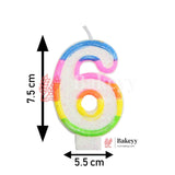 Number Rainbow Candle | For Birthday, Wedding Party & Cake Decoration | Pack of 1