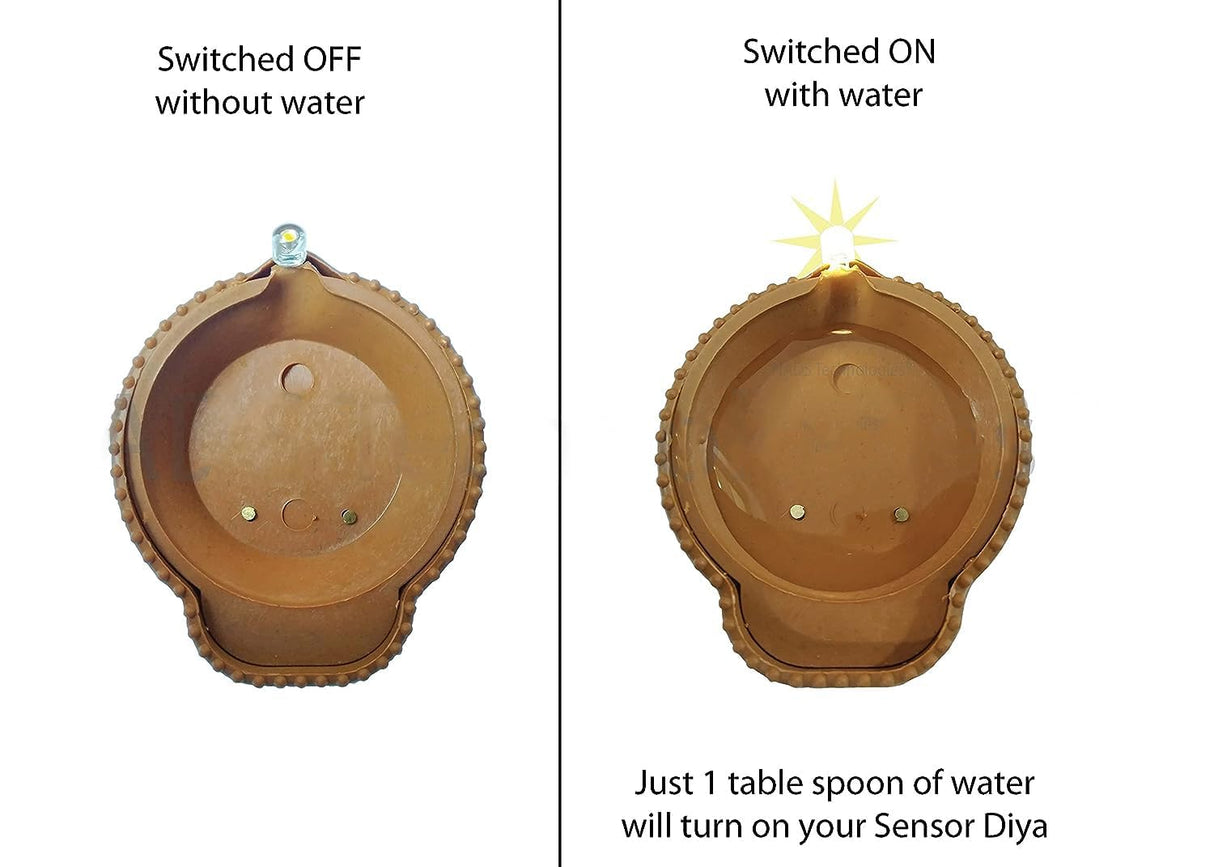 Modern Diwali Lighting: Water-Activated LED Diya for Festive Brilliance (Pack Of 6)
