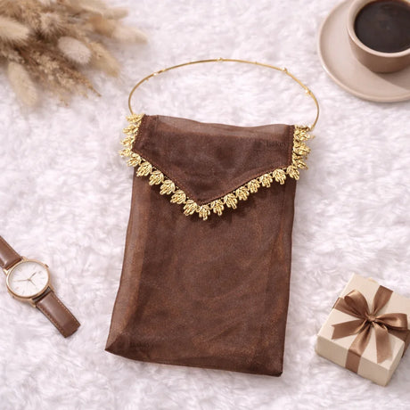 Organza Envelope Gift Pouch with Lace Flap & Beaded Handle | Return Gift Cover | Multiple Colors Available | Pack of 10