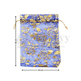 Printed Organza Potli Bags - Bakeyy.com - India - Printed Organza Potli Bags - Dark Blue / 13 x18 Cm - Pack of 70