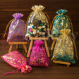 Printed Organza Potli Bags - Bakeyy.com - India - Printed Organza Potli Bags - Gold / 5 x 8 Cm