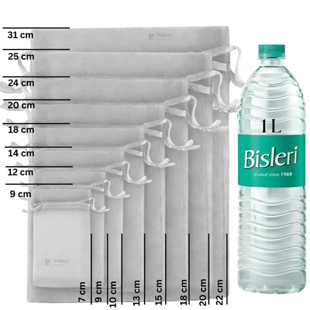 Organza Potli Bags | Drawstring Bags | Grey Color