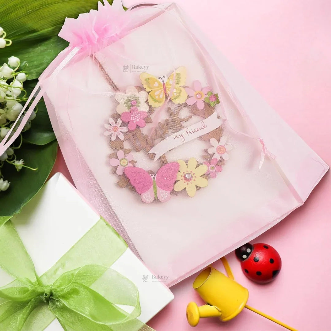 Organza Potli Bags | Drawstring Bags | Light Pink Color