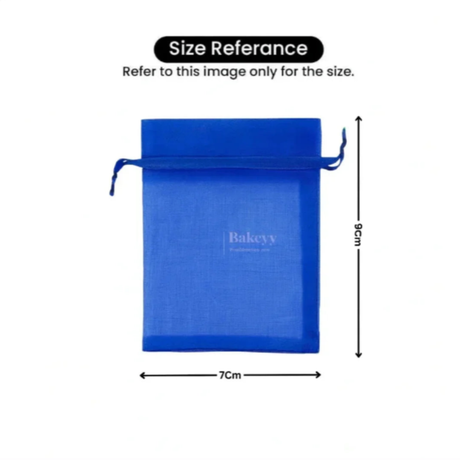 Organza Potli Bag - Bakeyy.com - India - Organza Potli Bag - Royal Blue / 7x9Cm-Pack of 99