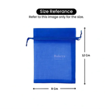 Organza Potli Bag - Bakeyy.com - India - Organza Potli Bag - Royal Blue / 9x12 Cm-Pack of 99