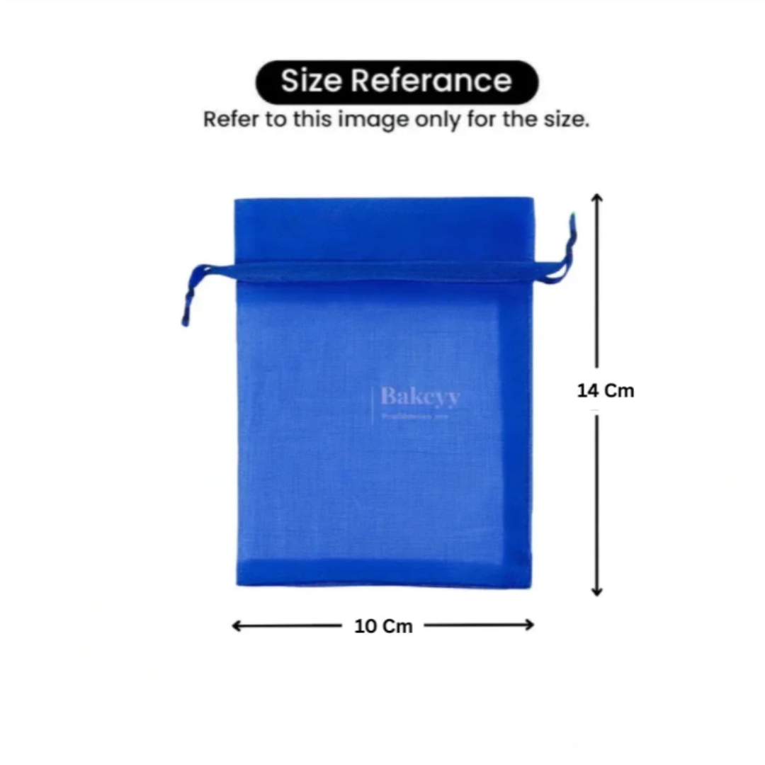 Organza Potli Bag - Bakeyy.com - India - Organza Potli Bag - Royal Blue / 10x14 Cm-Pack of 99