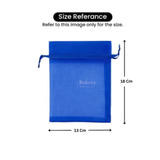 Organza Potli Bag - Bakeyy.com - India - Organza Potli Bag - Royal Blue / 13x 18 Cm-Pack of 99