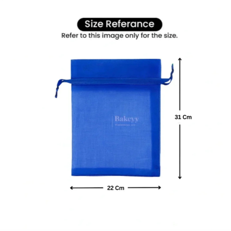 Organza Potli Bag - Bakeyy.com - India - Organza Potli Bag - Royal Blue / 22x31 Cm-Pack of 50