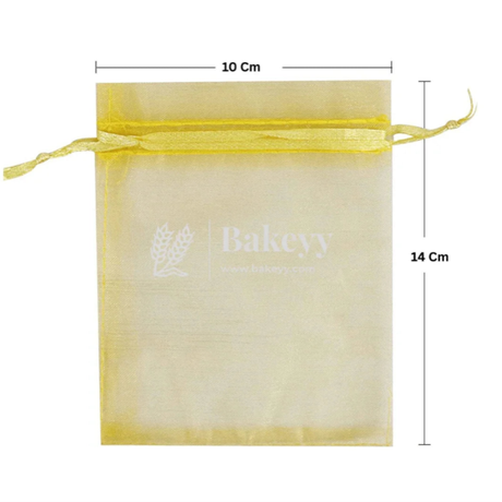 Organza Potli Bag - Bakeyy.com - India - Organza Potli Bag - Gold / 10x14 Cm-Pack of 99