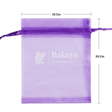 Organza Potli Bag - Bakeyy.com - India - Organza Potli Bag - Light purple / 15x 20 Cm-Pack of 50