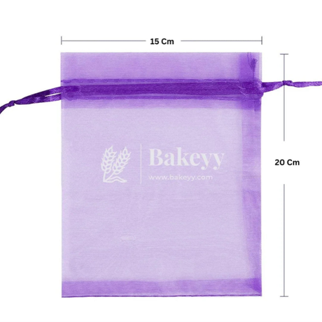 Organza Potli Bag - Bakeyy.com - India - Organza Potli Bag - Light purple / 15x 20 Cm-Pack of 50
