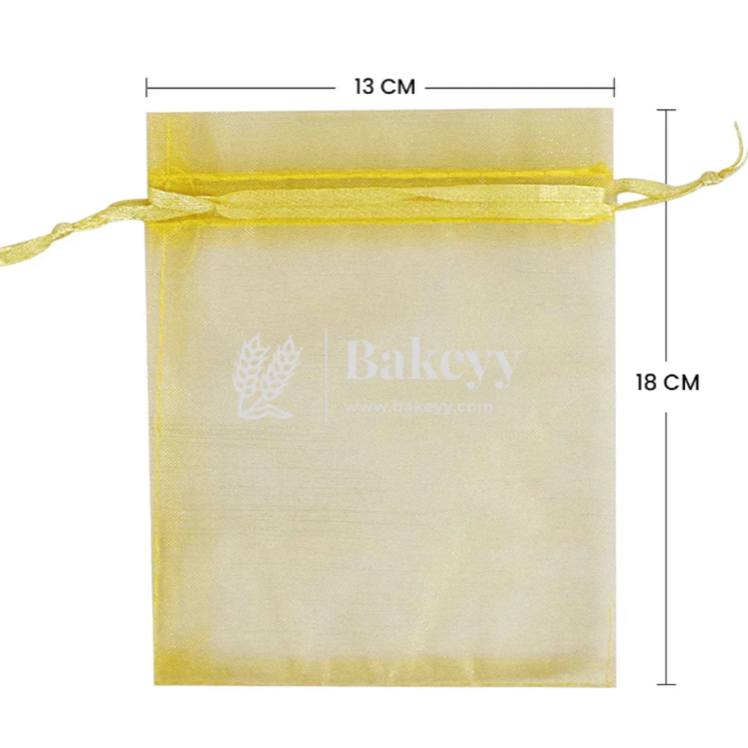 Organza Potli Bag - Bakeyy.com - India - Organza Potli Bag - Gold / 13x 18 Cm-Pack of 99