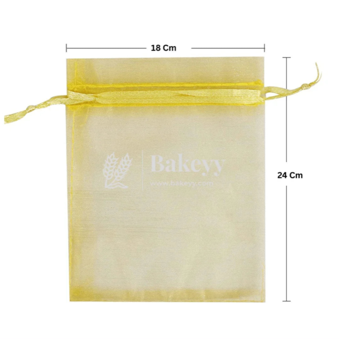 Organza Potli Bag - Bakeyy.com - India - Organza Potli Bag - Gold / 18x24 Cm-Pack of 50