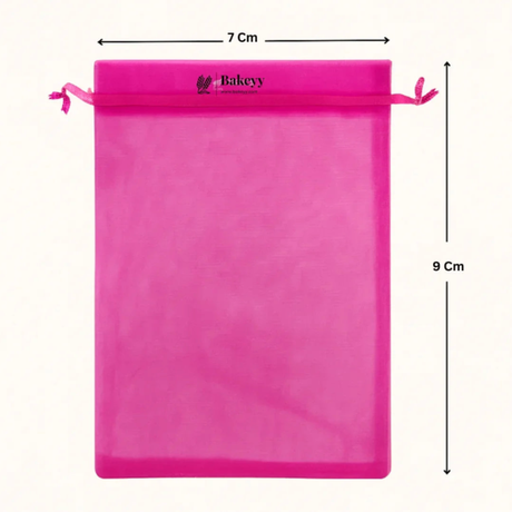 Organza Potli Bag - Bakeyy.com - India - Organza Potli Bag - Dark Pink / 7x9Cm-Pack of 99