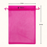 Organza Potli Bag - Bakeyy.com - India - Organza Potli Bag - Dark Pink / 9x12 Cm-Pack of 99