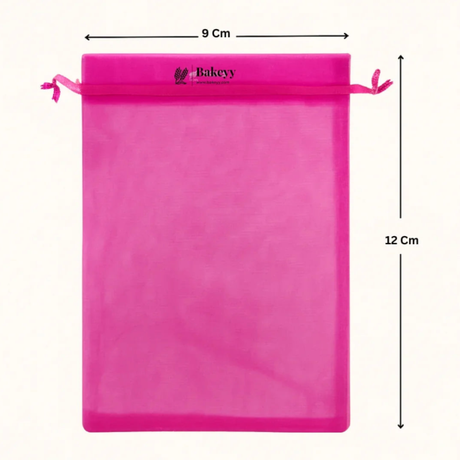Organza Potli Bag - Bakeyy.com - India - Organza Potli Bag - Dark Pink / 9x12 Cm-Pack of 99