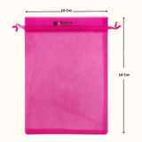 Organza Potli Bag - Bakeyy.com - India - Organza Potli Bag - Dark Pink / 10x14 Cm-Pack of 99