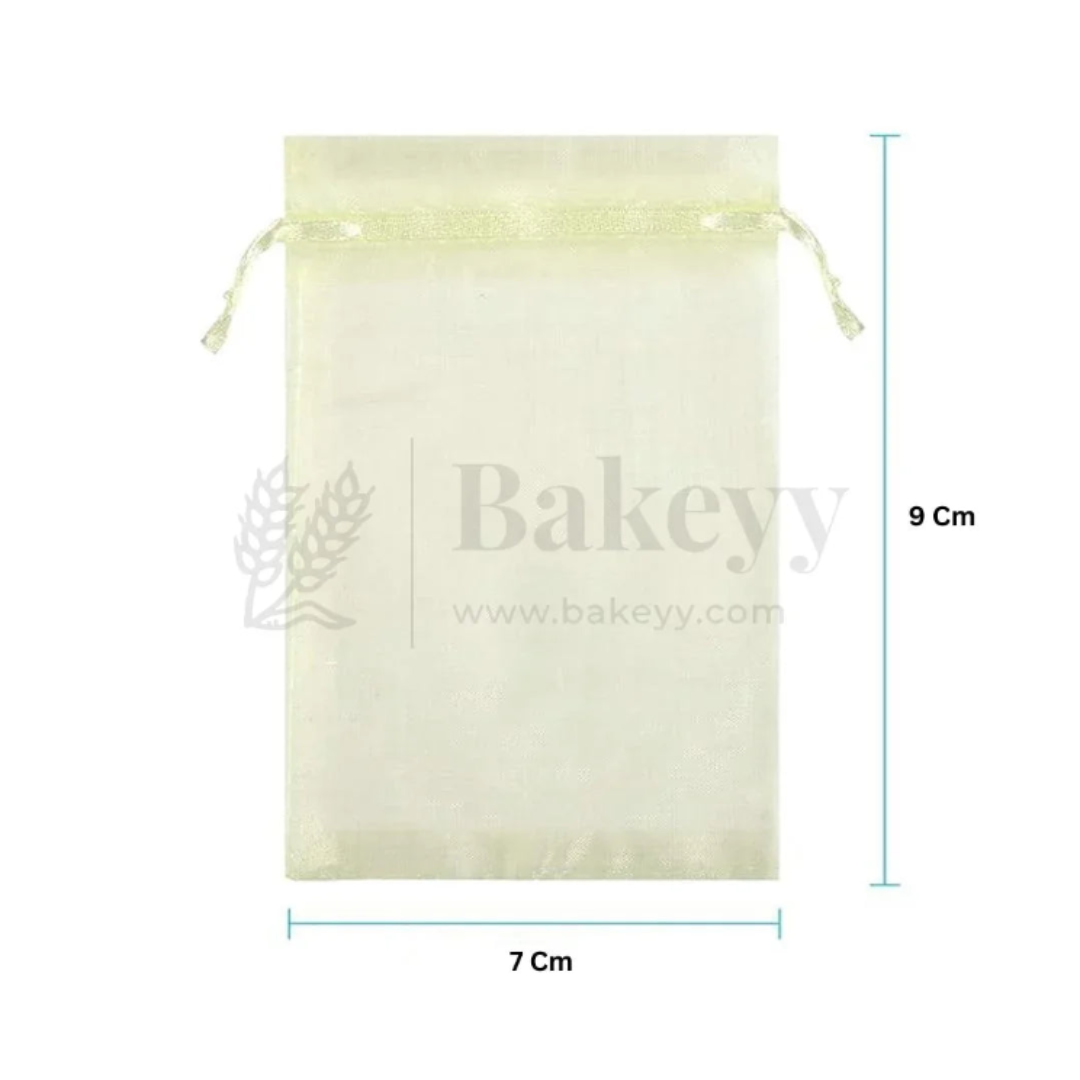 Organza Potli Bag - Bakeyy.com - India - Organza Potli Bag - Cream / 7x9Cm-Pack of 99