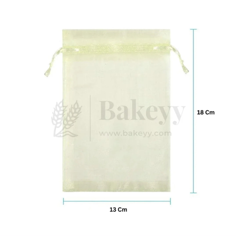 Organza Potli Bag - Bakeyy.com - India - Organza Potli Bag - Cream / 13x 18 Cm-Pack of 99