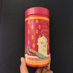 Traditional Printed Round Tin Jars | 2 Designs | Pack of 4