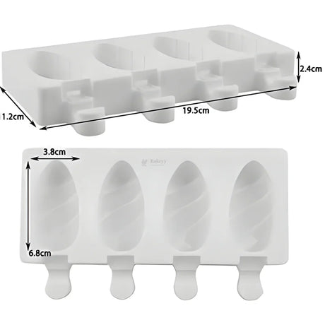 Oval Shape Popsicle Silicone Mould | Ice Cream & Kulfi Mould | Food-Grade Silicone | Pack of 1