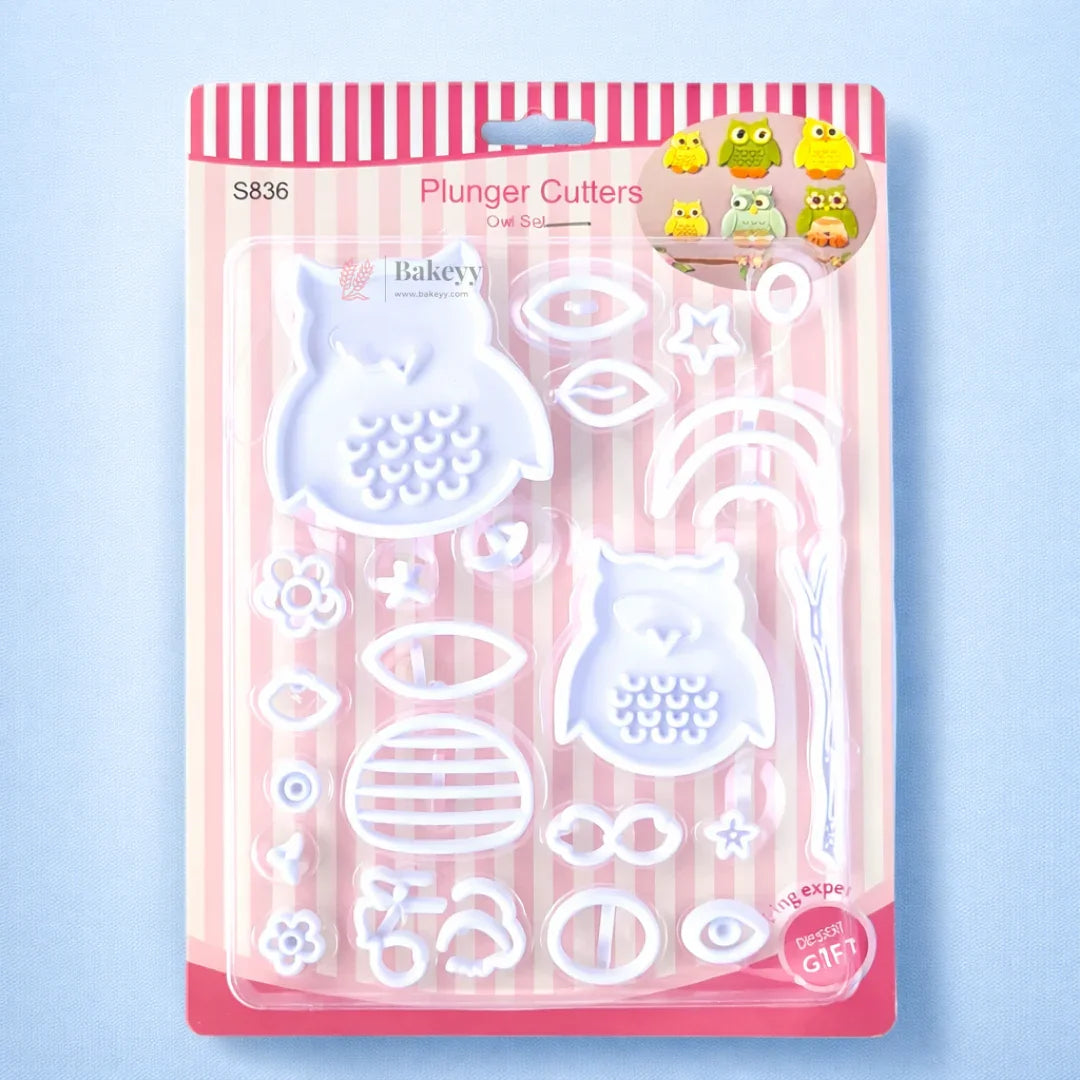 Owl_Shape_Fondant_Cookie_Cutter_Set_1 - Bakeyy.com