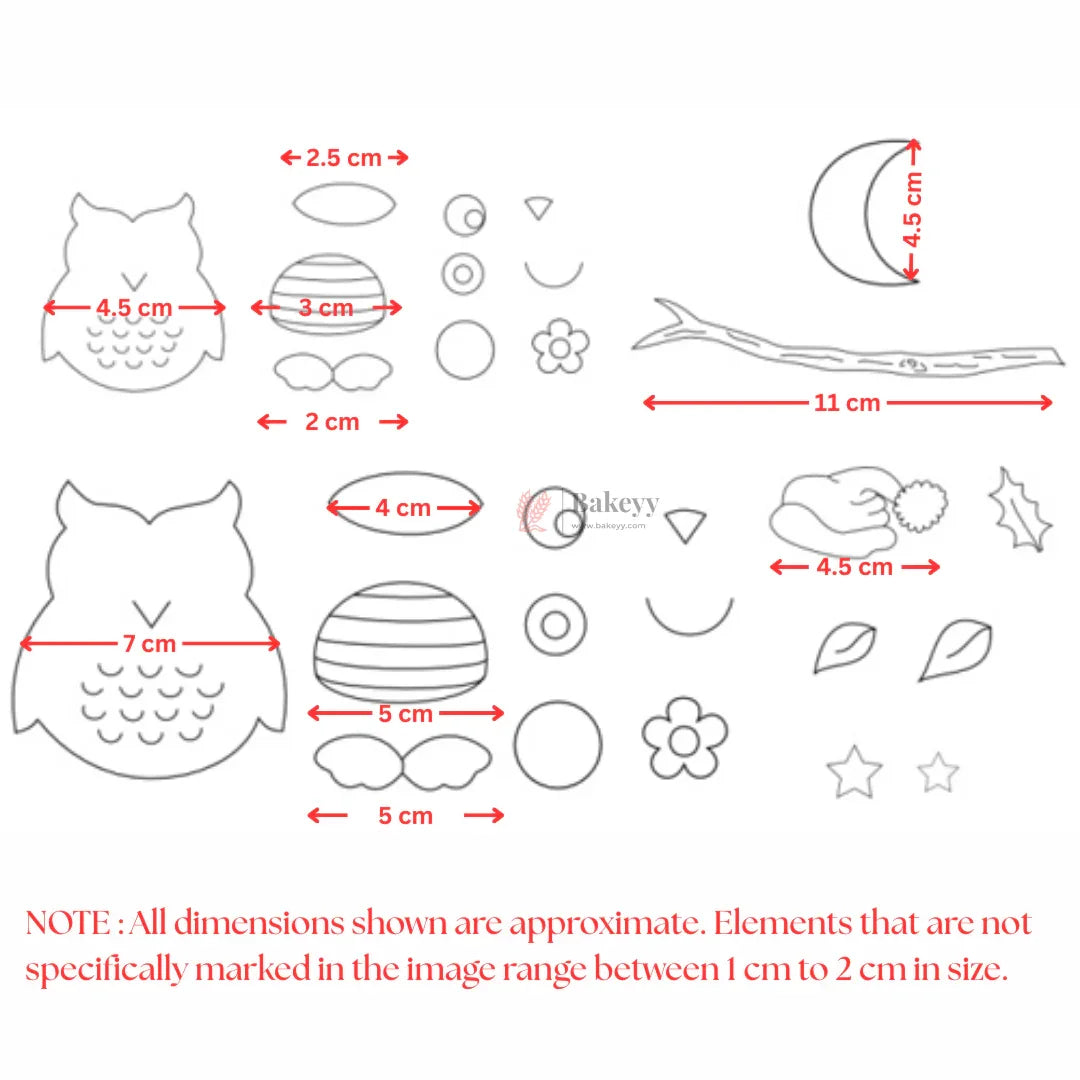 Owl_Shape_Fondant_Cookie_Cutter_Set_2 - Bakeyy.com