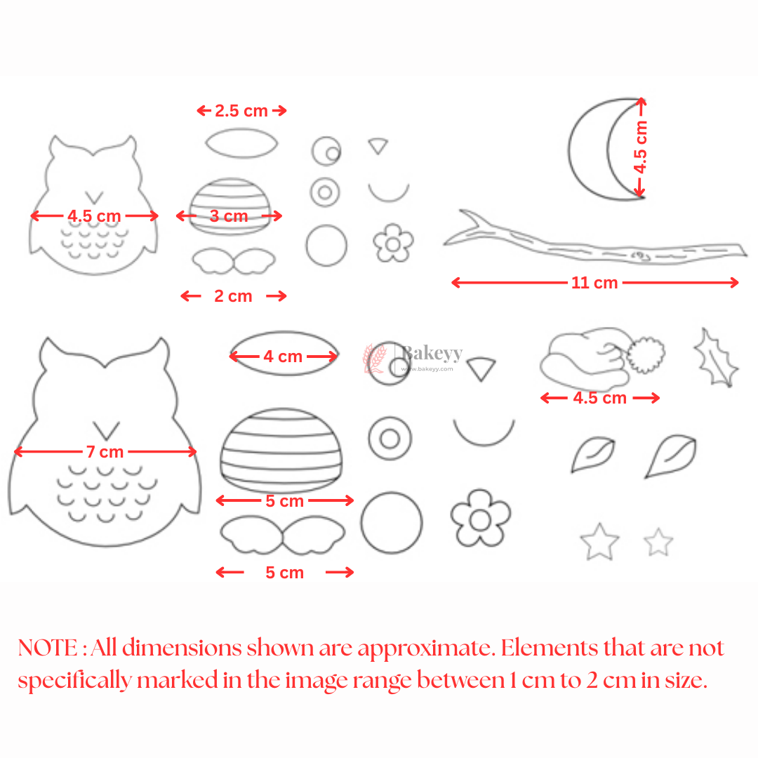 Owl Shape Fondant & Cookie Cutter Set