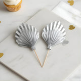 Palm Leaf Cake Topper | Gold & Silver Fan Leaf Decoration for Cakes & Dessert Tables | Pack of 1